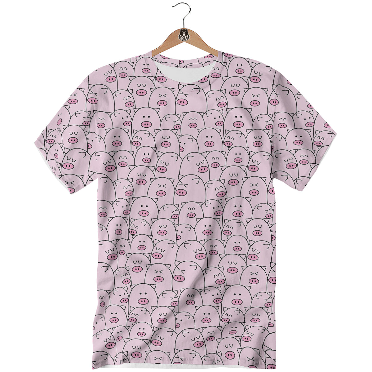 Pig Cute Pink Print Pattern T-Shirt-grizzshop