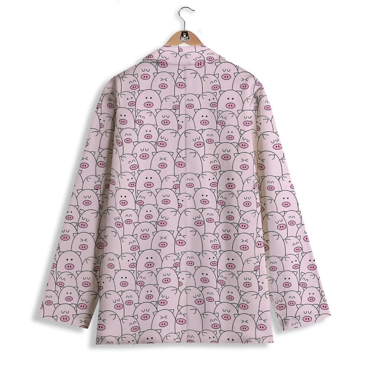 Pig Cute Pink Print Pattern Women's Blazer-grizzshop