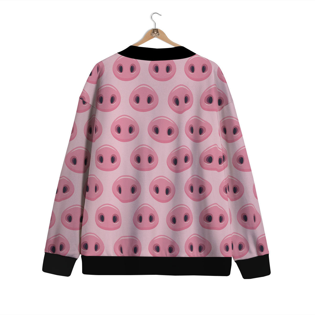 Pig Nose Pink Print Pattern Cardigan-grizzshop