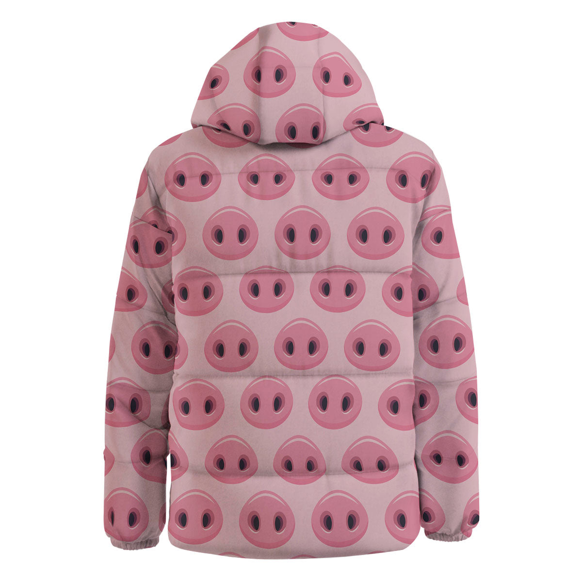 Pig Nose Pink Print Pattern Down Jacket-grizzshop