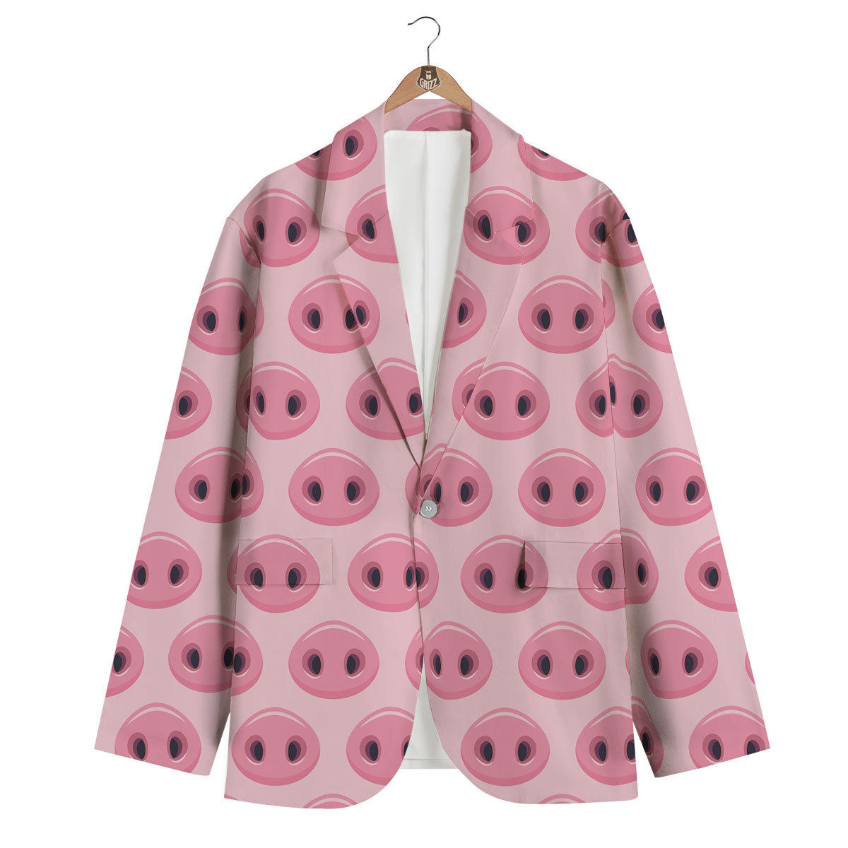 Pig Nose Pink Print Pattern Men's Blazer-grizzshop