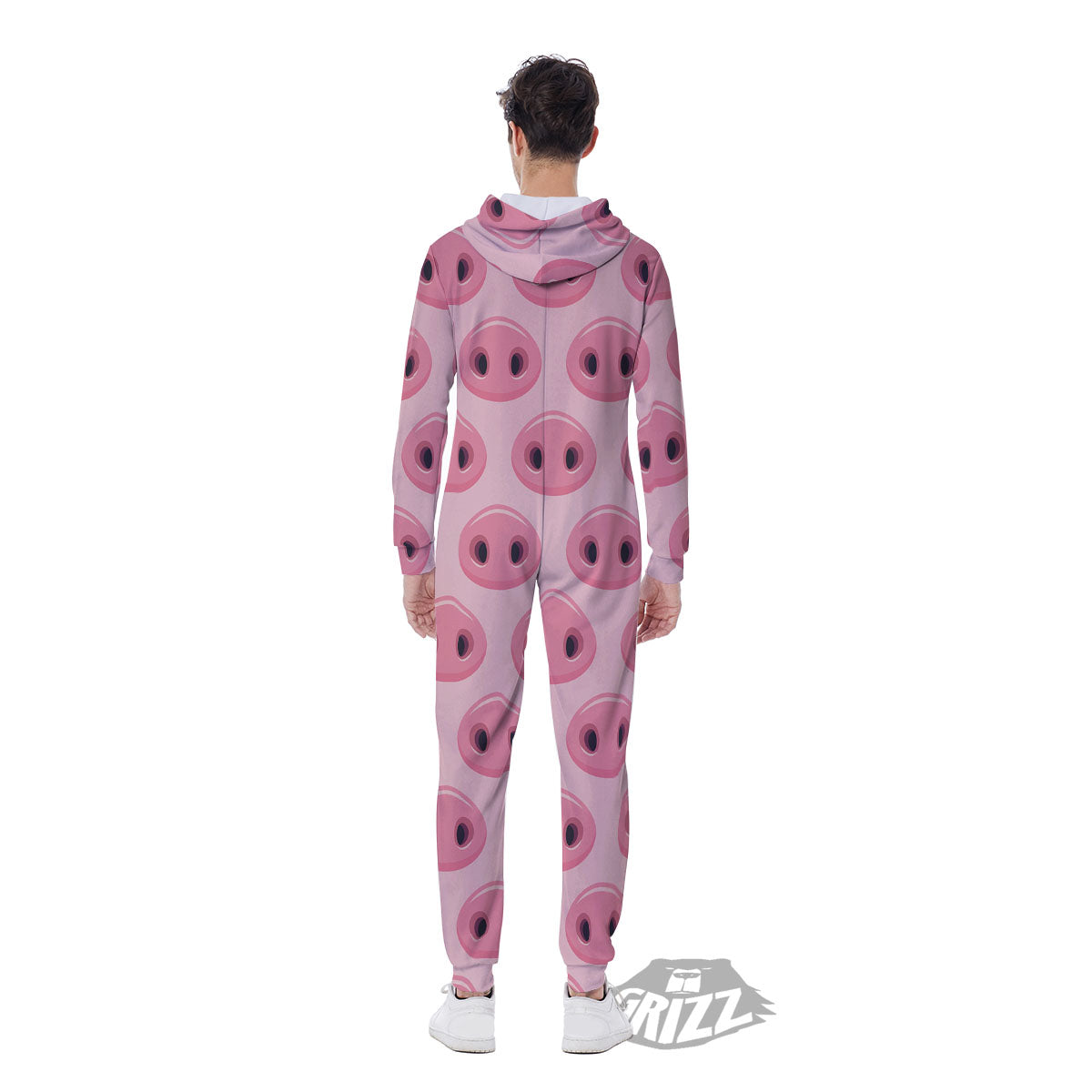 Pig Nose Pink Print Pattern Men's Jumpsuit-grizzshop