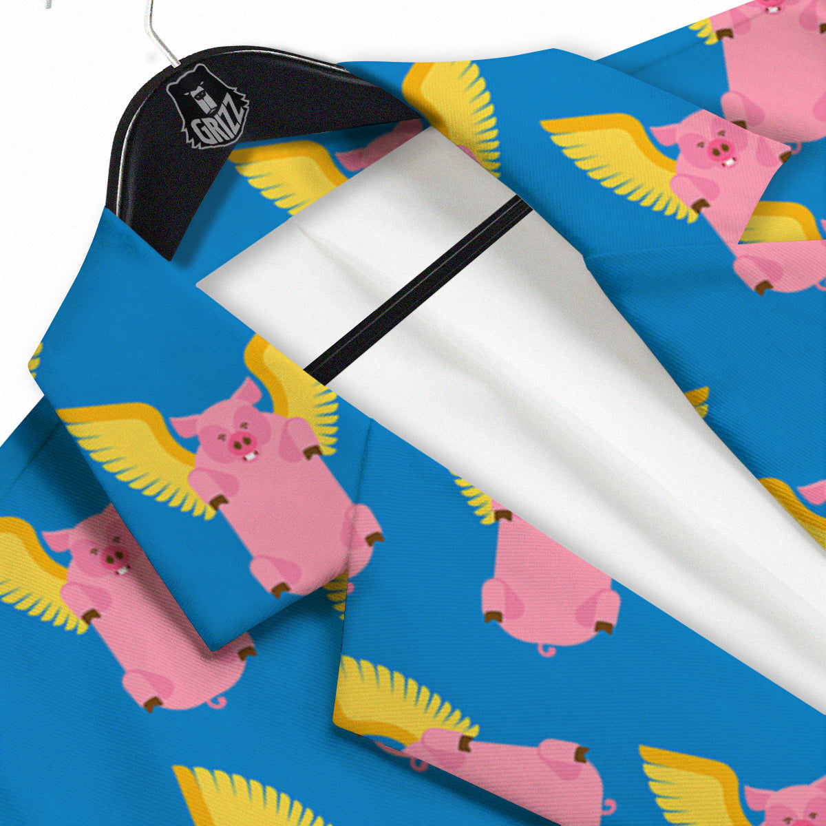 Pig Pink Vintage Print Pattern Men's Sport Coat-grizzshop