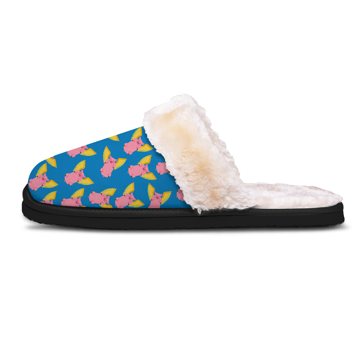 Pig Pink Vintage Print Pattern Slippers-grizzshop