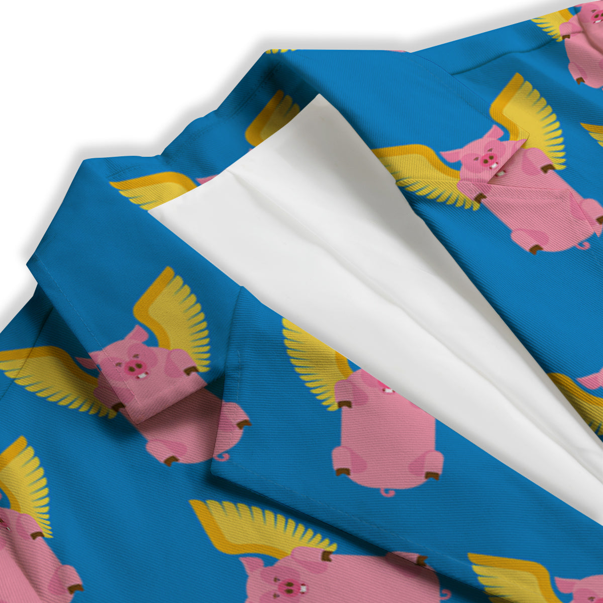 Pig Pink Vintage Print Pattern Women's Blazer-grizzshop