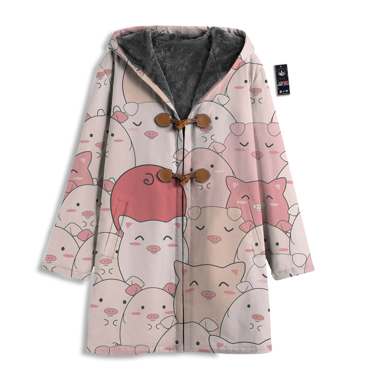 Pig Tail Pink Print Men's Windbreaker Jacket-grizzshop