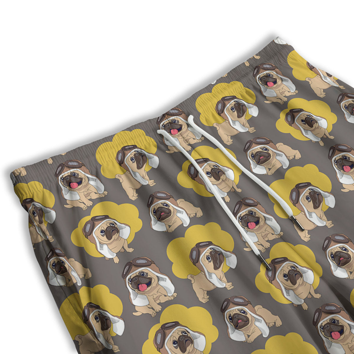 Pilot Pug Print Pattern Men's Athletic Shorts