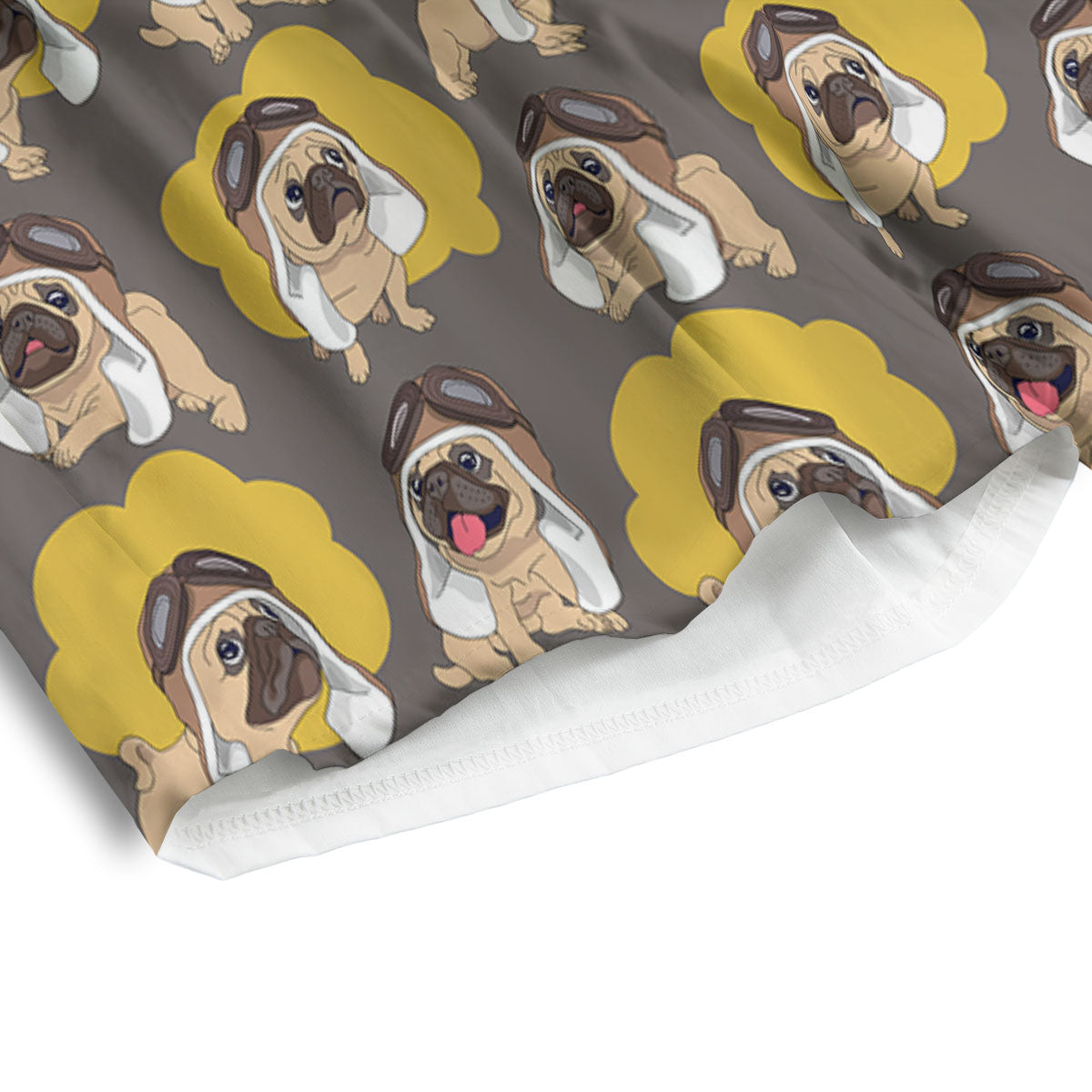 Pilot Pug Print Pattern Men's Athletic Shorts