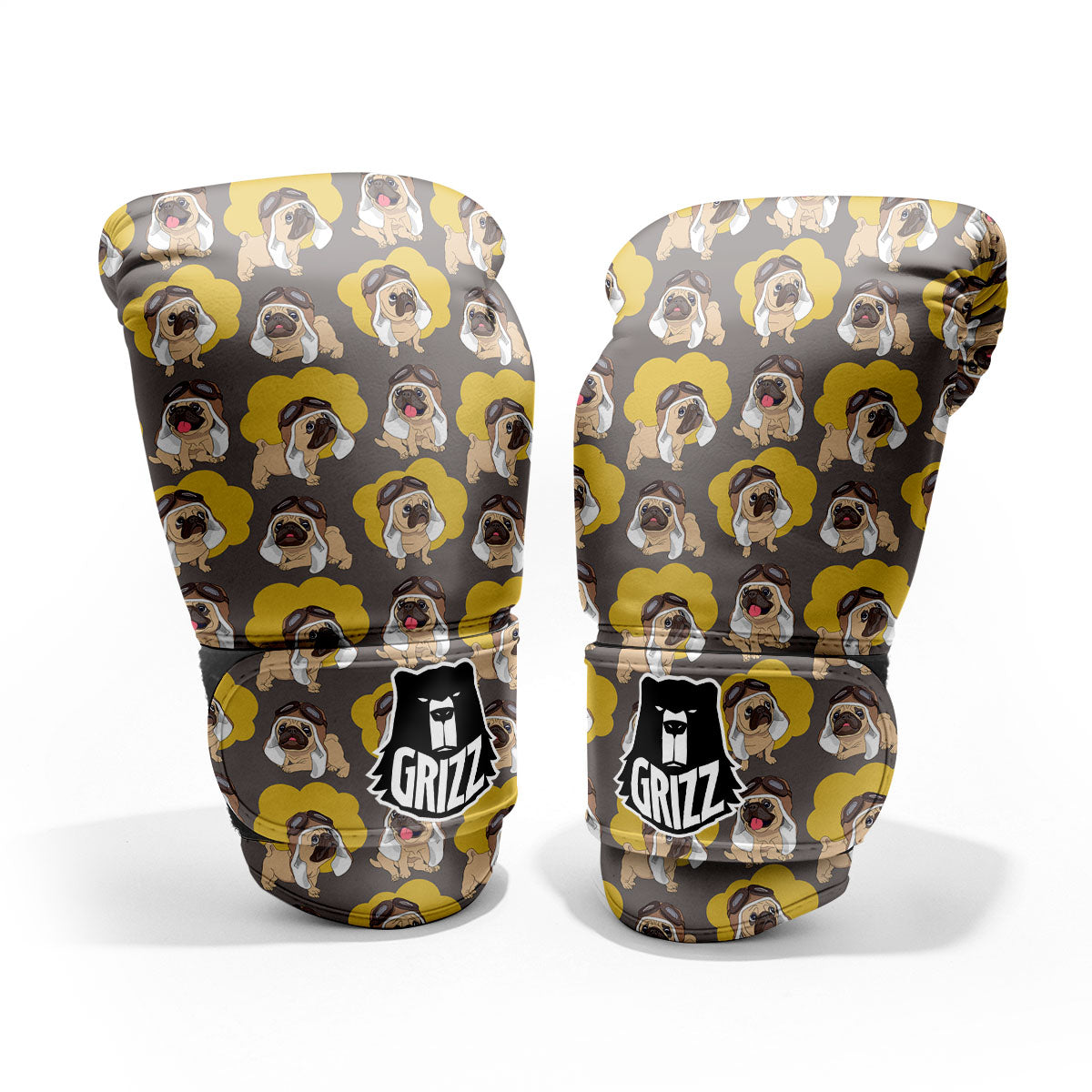 Pilot Pug Print Pattern Pro Boxing Glove