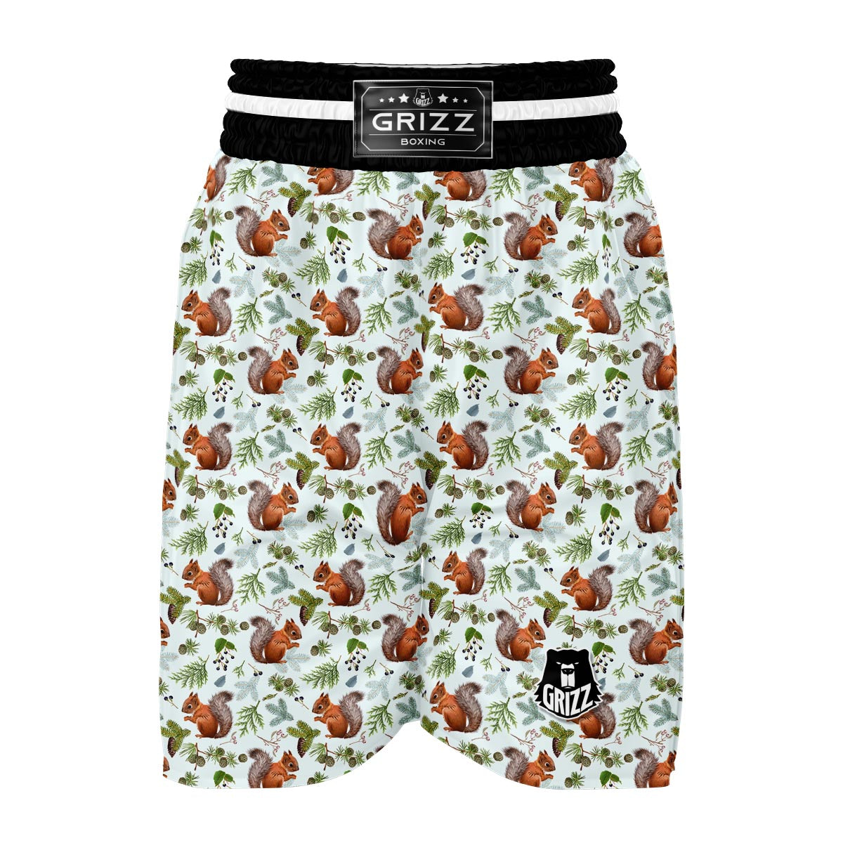 Pine Cone Squirrel Boxing Shorts-grizzshop