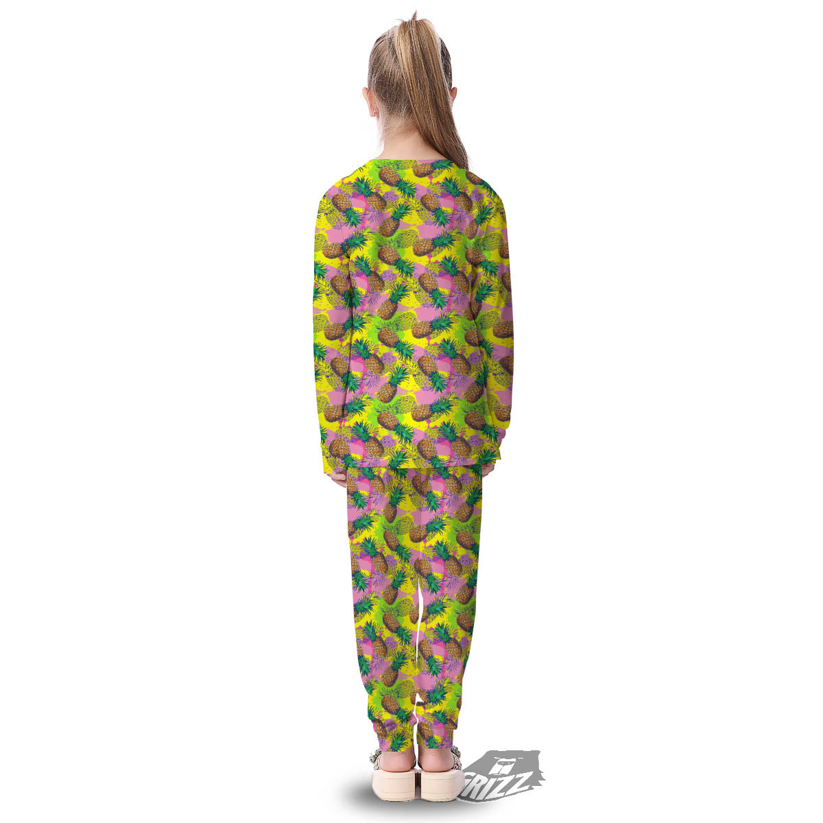 Pineapple Aloha Colorful Print Pattern Kid's Pajamas-grizzshop