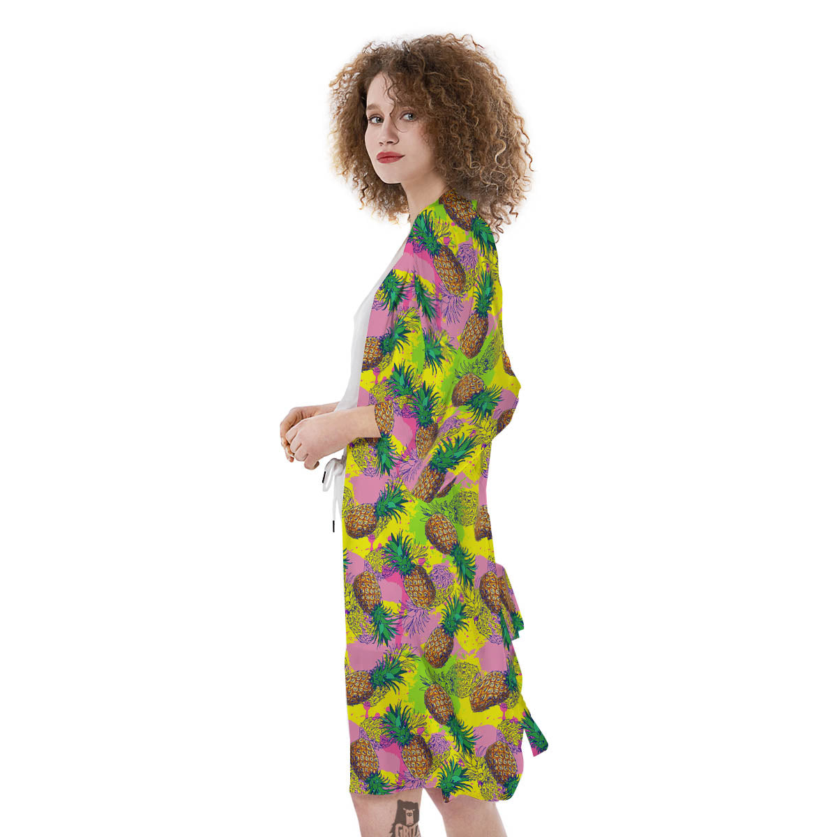 Pineapple Aloha Colorful Print Pattern Kimono-grizzshop