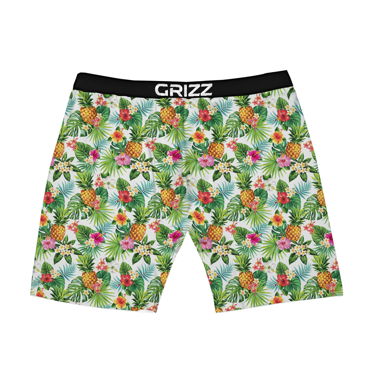 Pineapple Aloha Hawaiian Print Pattern Boxer Briefs-grizzshop