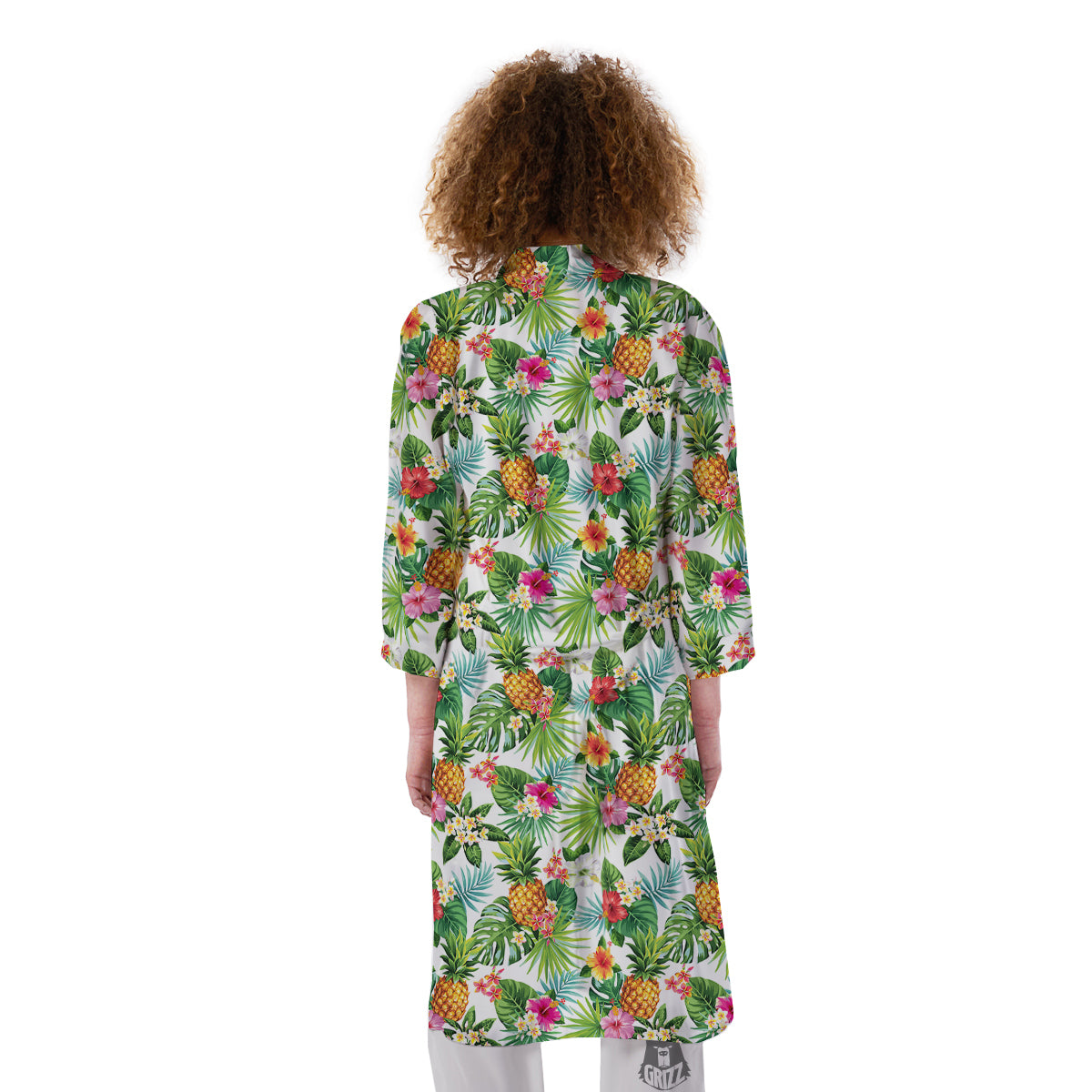 Pineapple Aloha Hawaiian Print Pattern Kimono-grizzshop