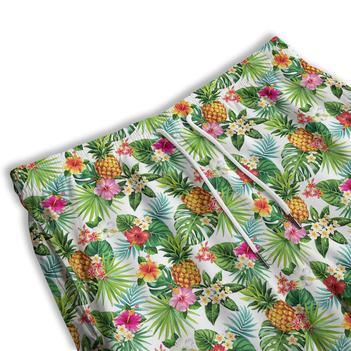 Pineapple Aloha Hawaiian Print Pattern Men's Athletic Shorts