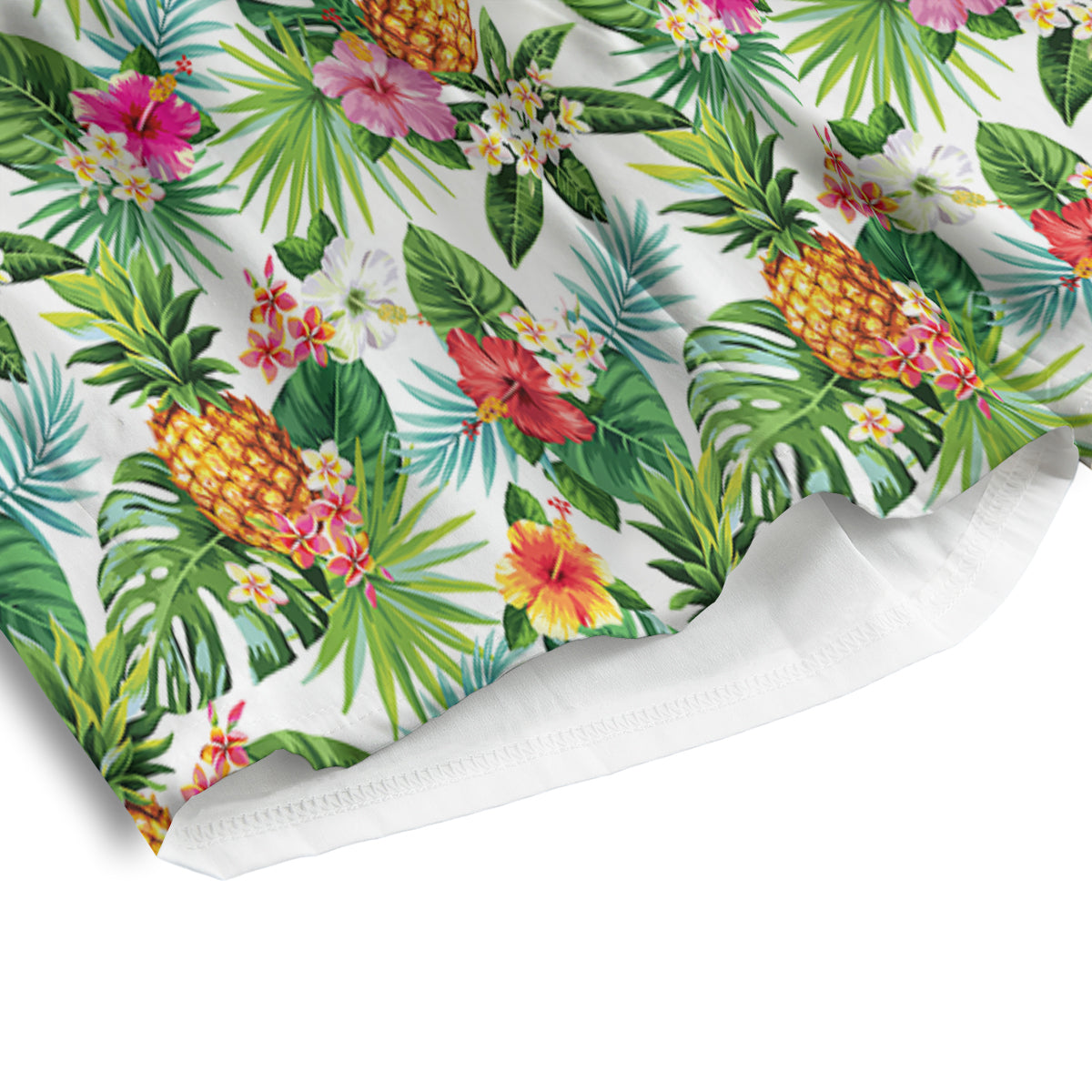 Pineapple Aloha Hawaiian Print Pattern Men's Athletic Shorts
