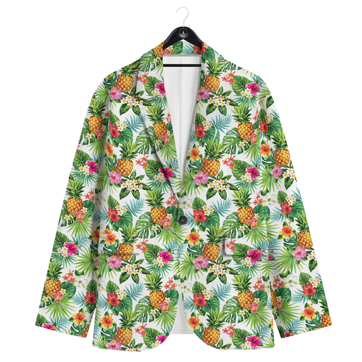 Pineapple Aloha Hawaiian Print Pattern Men's Sport Coat-grizzshop