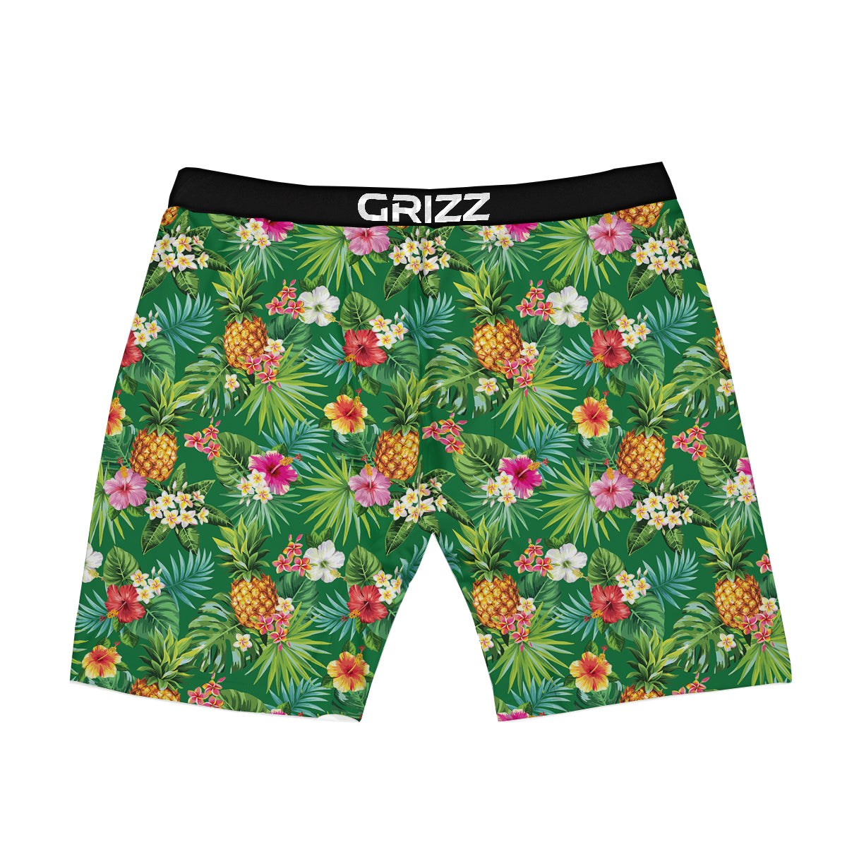 Pineapple Aloha Hibiscus Print Pattern Boxer Briefs-grizzshop