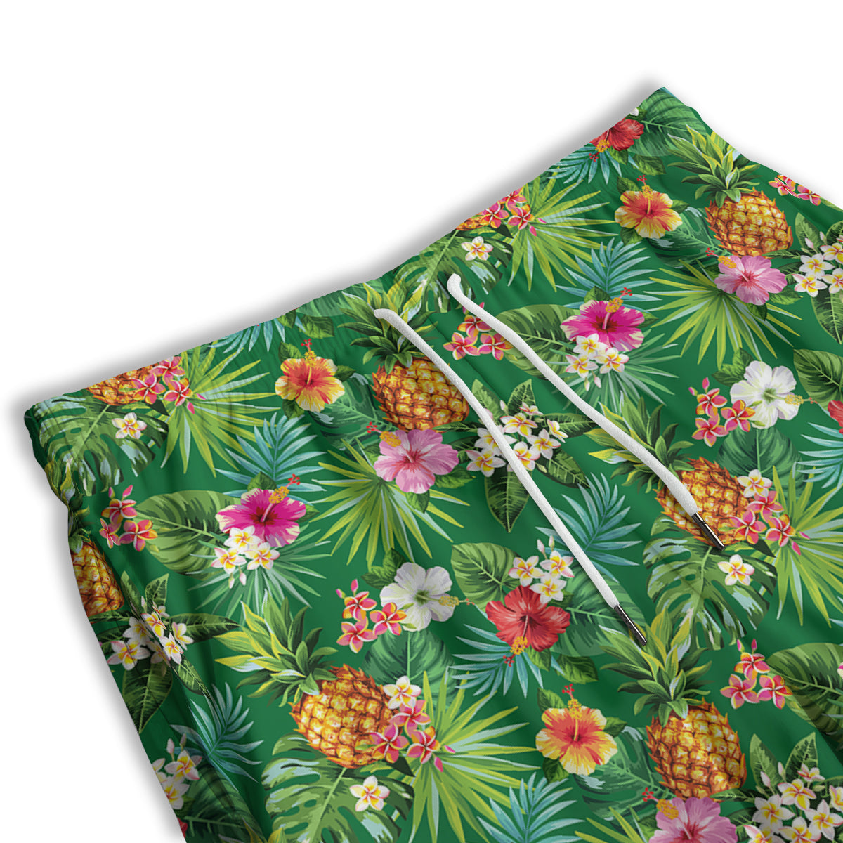Pineapple Aloha Hibiscus Print Pattern Men's Athletic Shorts