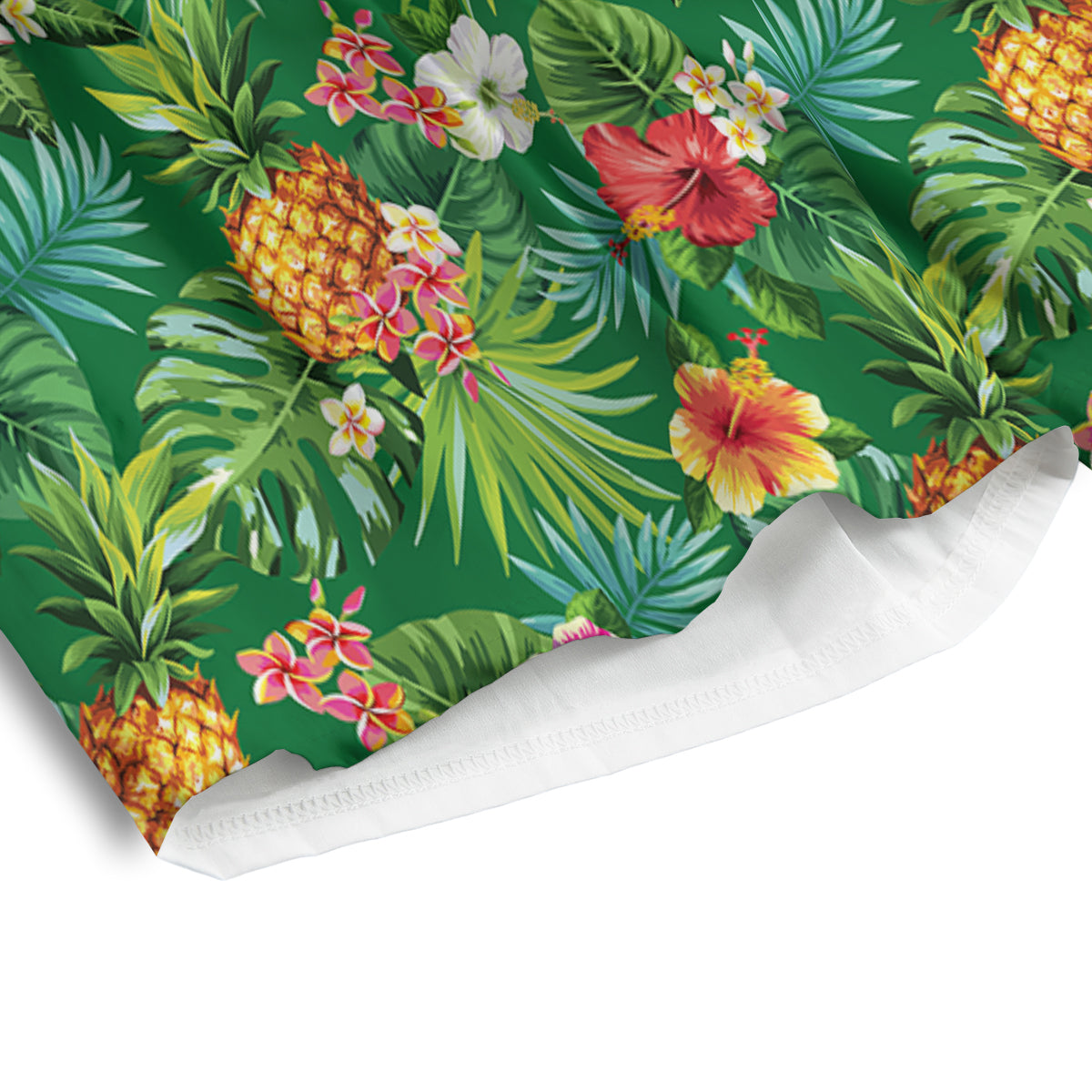 Pineapple Aloha Hibiscus Print Pattern Men's Athletic Shorts