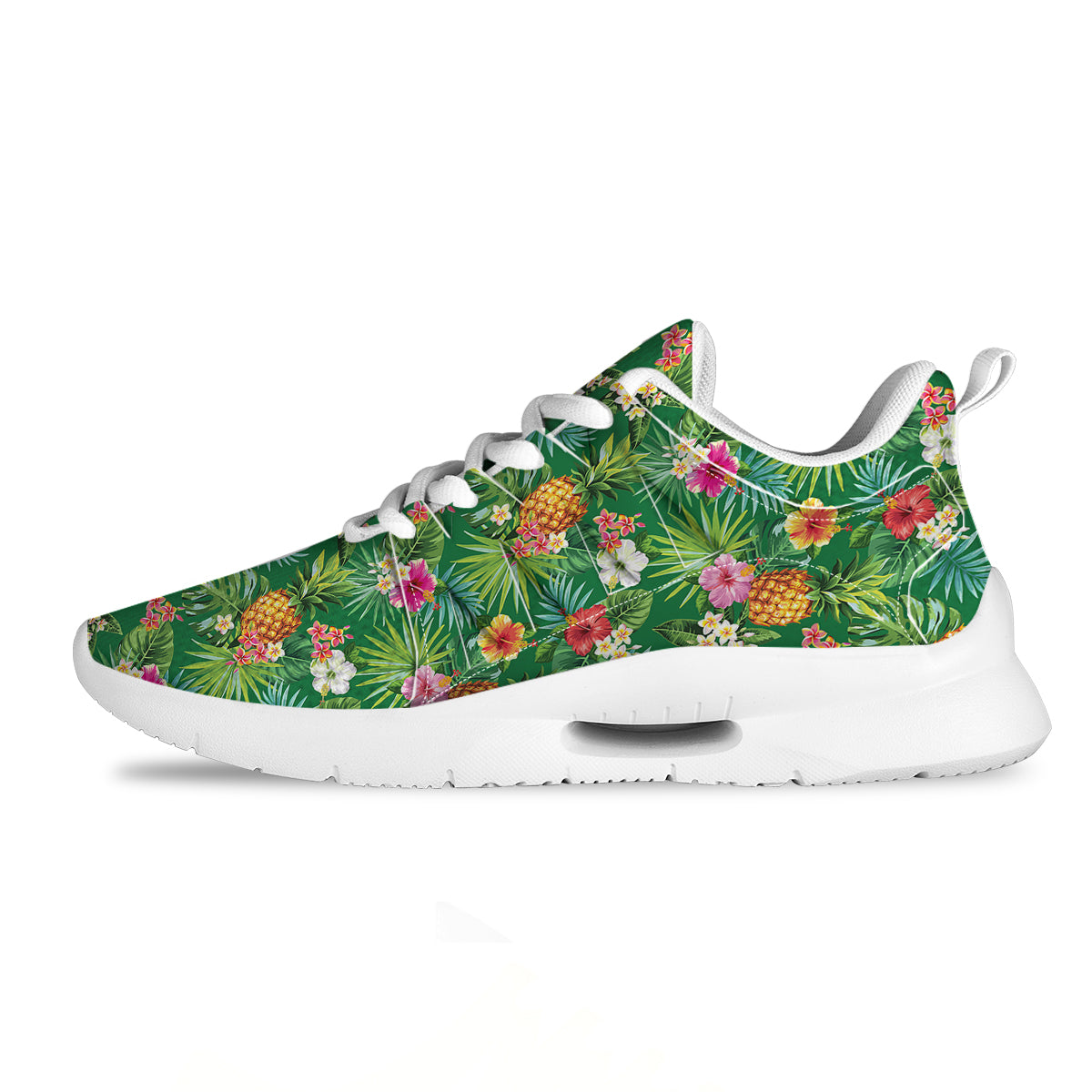 Pineapple Aloha Hibiscus Print Pattern Tennis Shoes-grizzshop