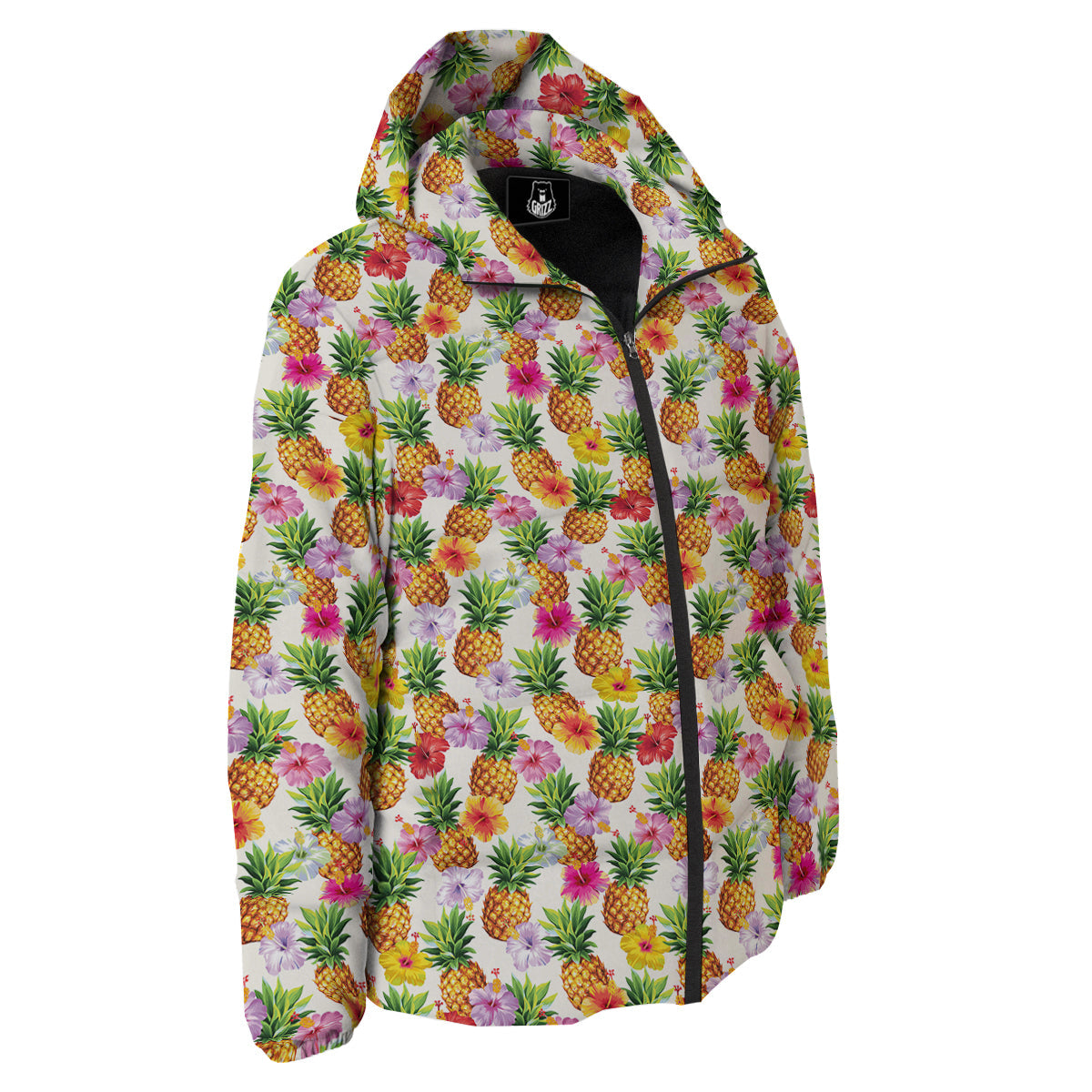 Pineapple Aloha Summer Print Pattern Down Jacket-grizzshop