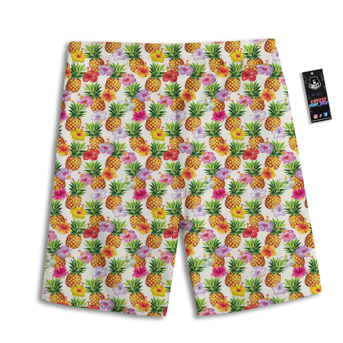 Pineapple Aloha Summer Print Pattern Men's Athletic Shorts