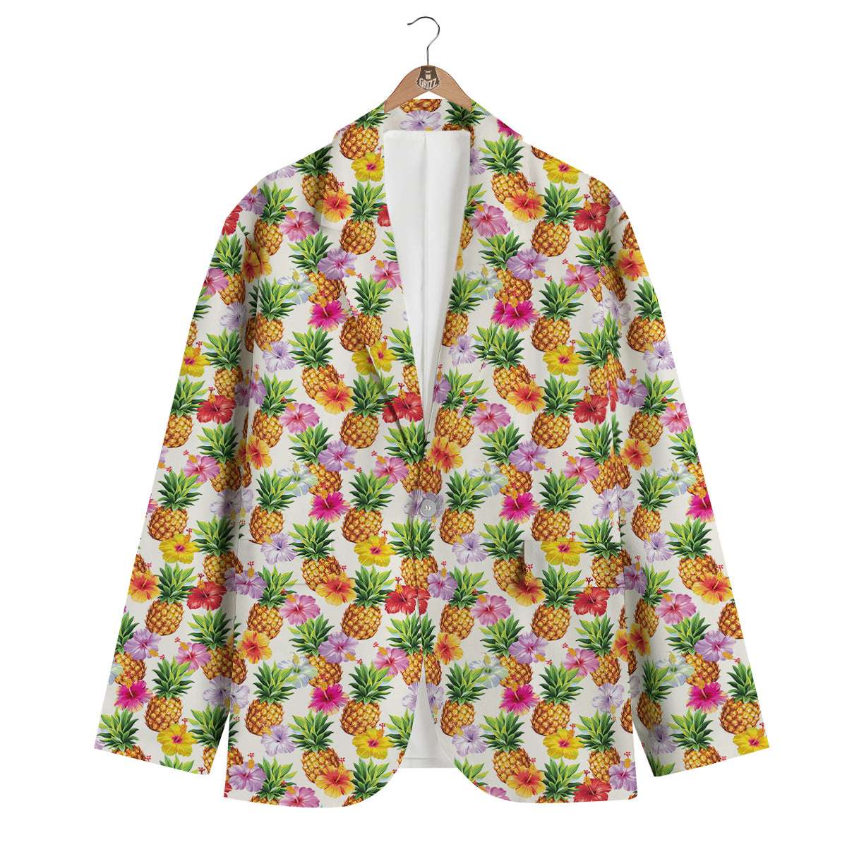 Pineapple Aloha Summer Print Pattern Men's Blazer-grizzshop