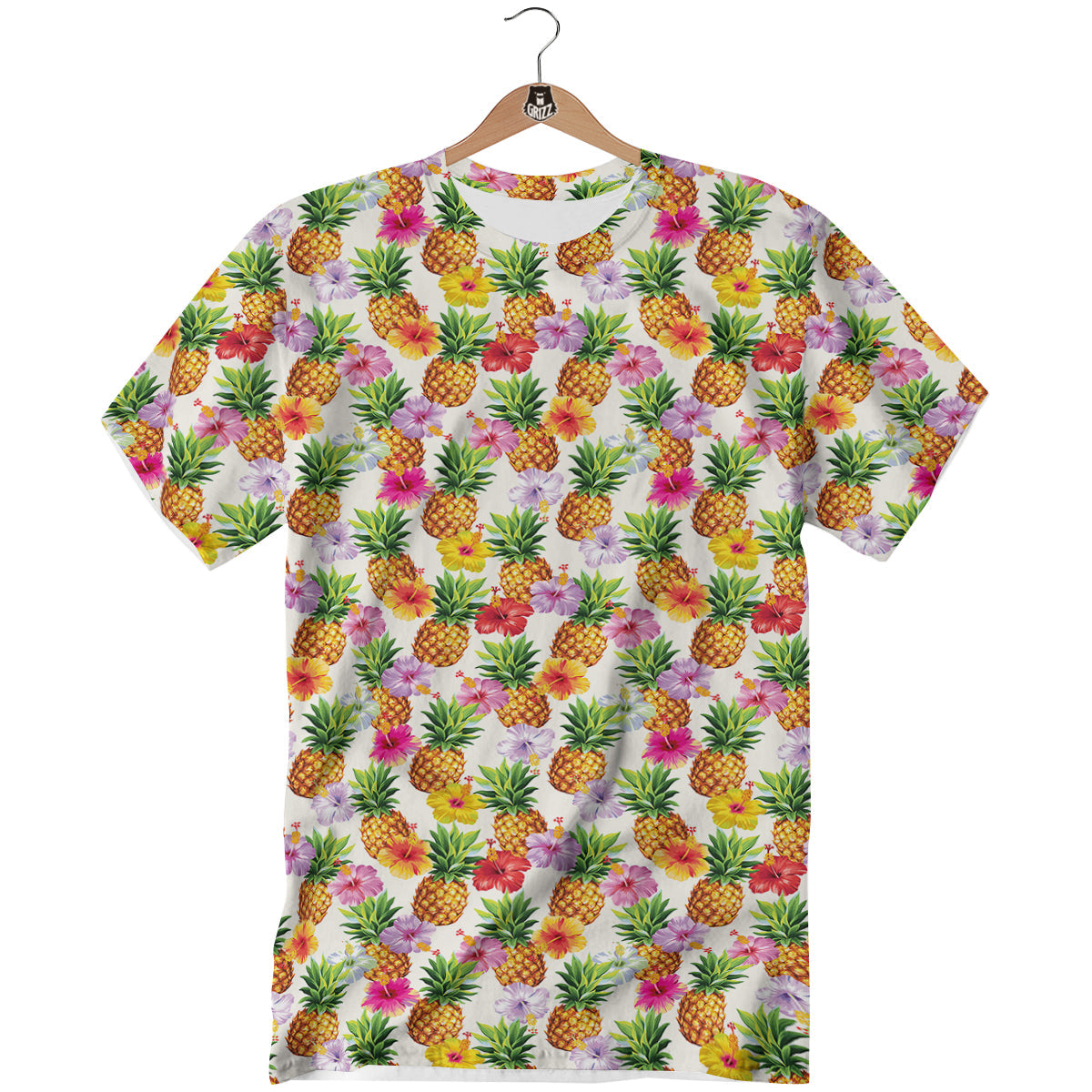 Pineapple Aloha Summer Print Pattern T-Shirt-grizzshop