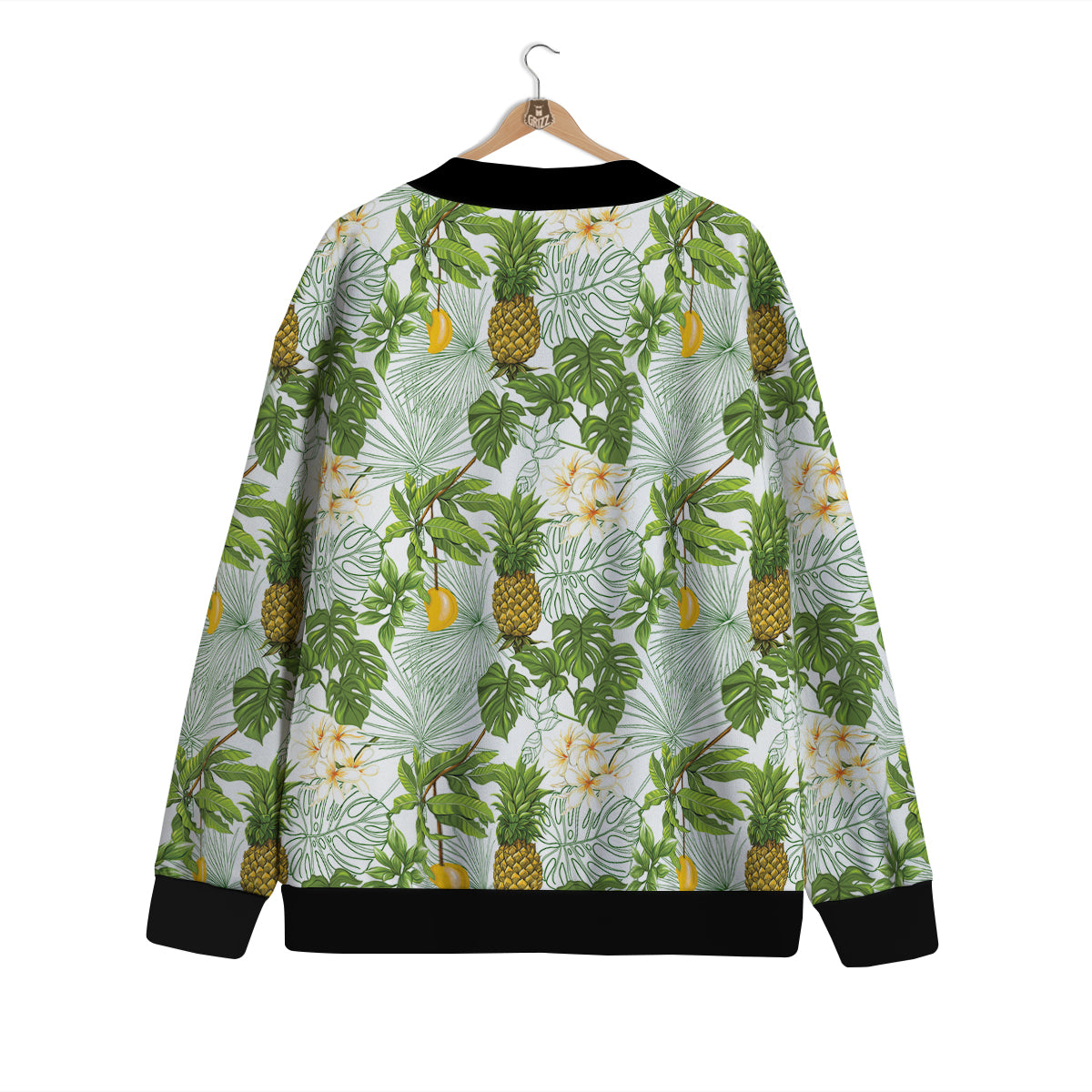 Pineapple Aloha White Print Pattern Cardigan-grizzshop