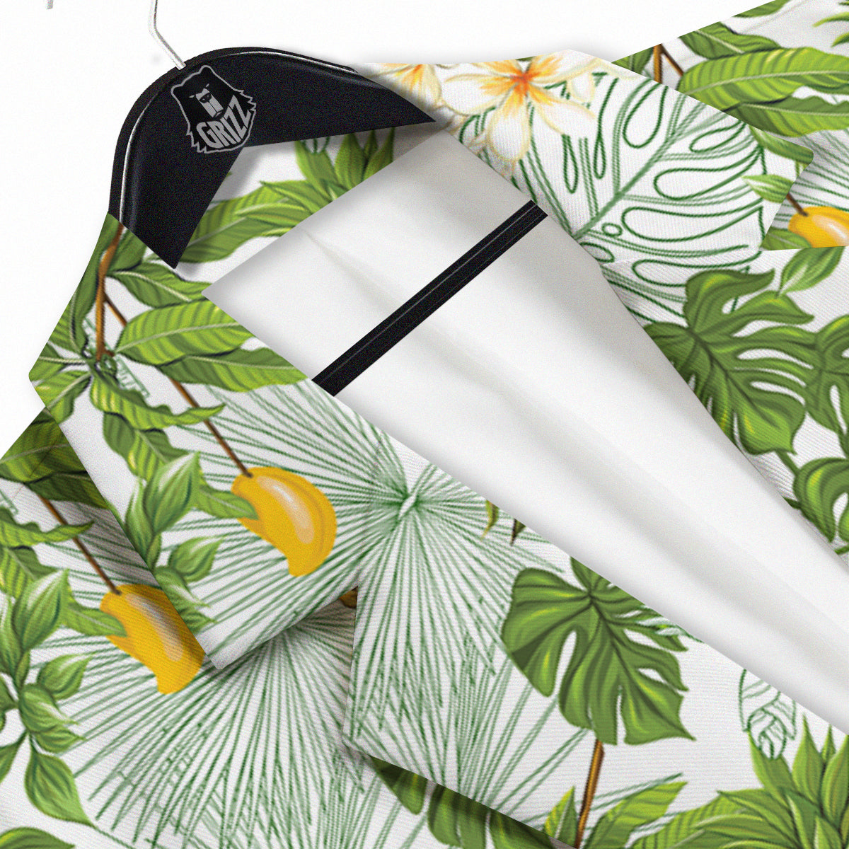 Pineapple Aloha White Print Pattern Men's Sport Coat-grizzshop