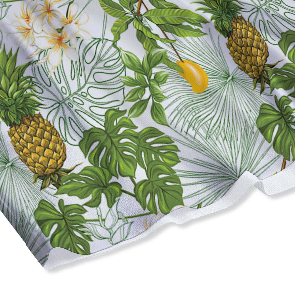 Pineapple Aloha White Print Pattern Mesh Shorts