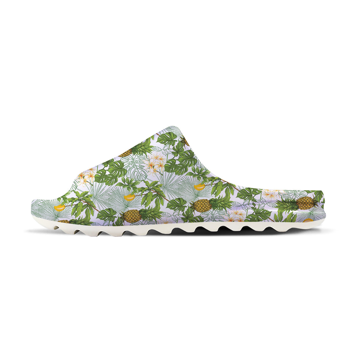 Pineapple Aloha White Print Pattern Sandals-grizzshop