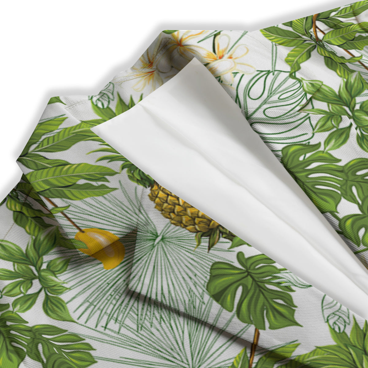 Pineapple Aloha White Print Pattern Women's Blazer-grizzshop