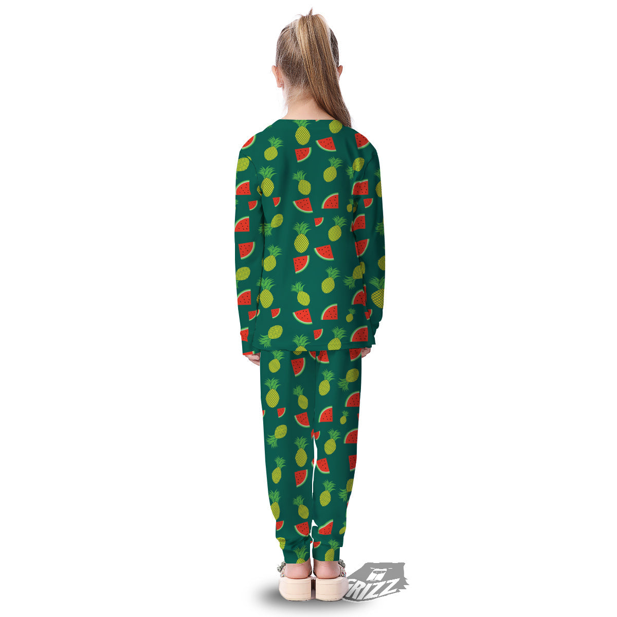Pineapple And Tropical Watermelon Print Pattern Kid's Pajamas-grizzshop