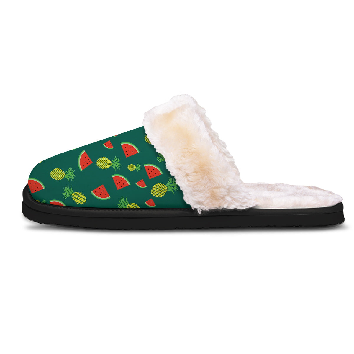 Pineapple And Tropical Watermelon Print Pattern Slippers-grizzshop