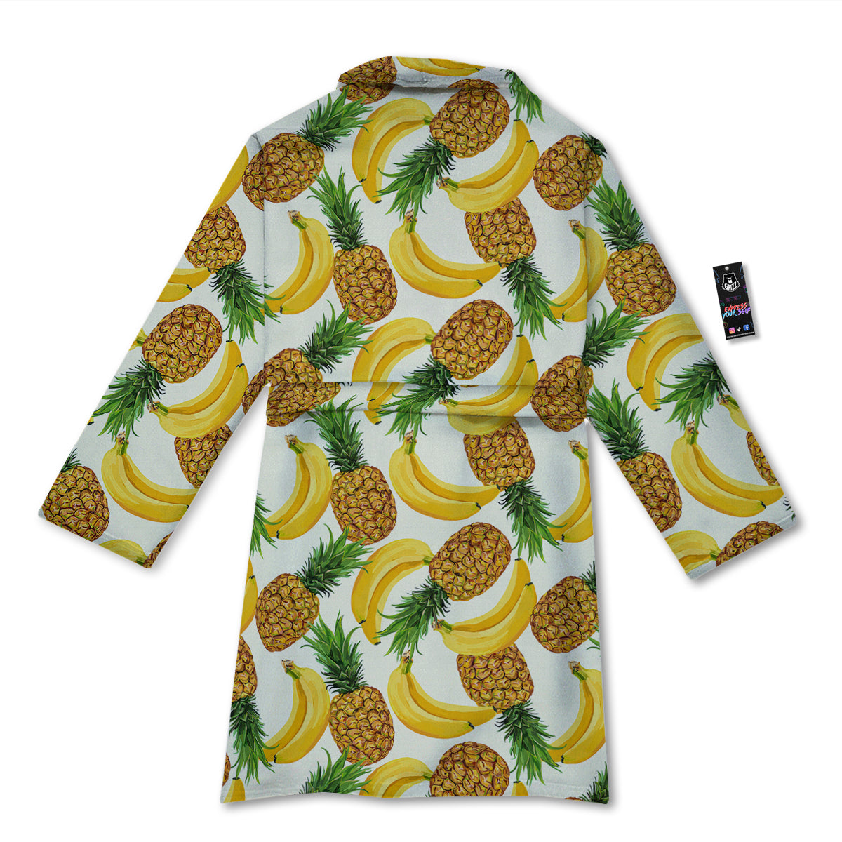 Pineapple Banana Print Pattern Bathrobe-grizzshop