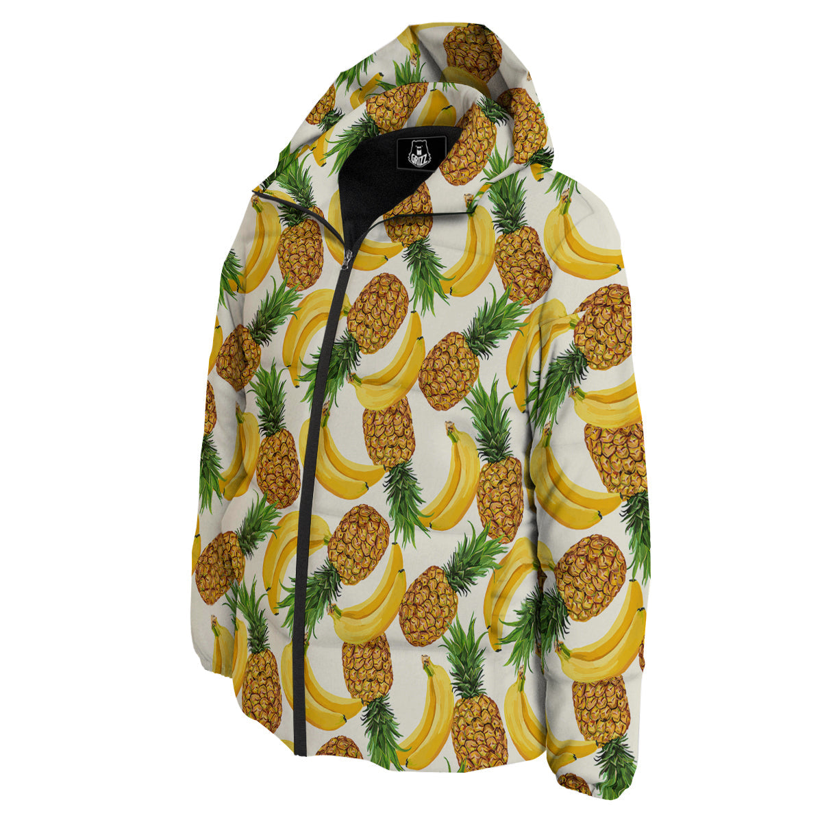 Pineapple Banana Print Pattern Down Jacket-grizzshop