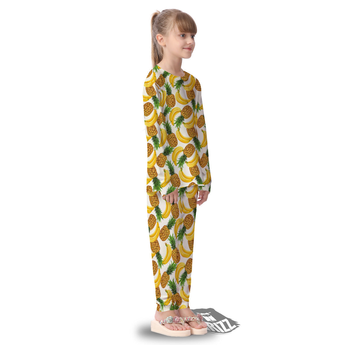 Pineapple Banana Print Pattern Kid's Pajamas-grizzshop