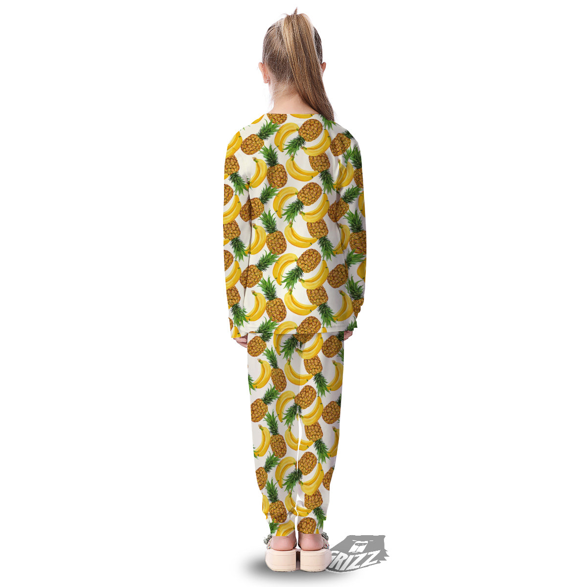 Pineapple Banana Print Pattern Kid's Pajamas-grizzshop