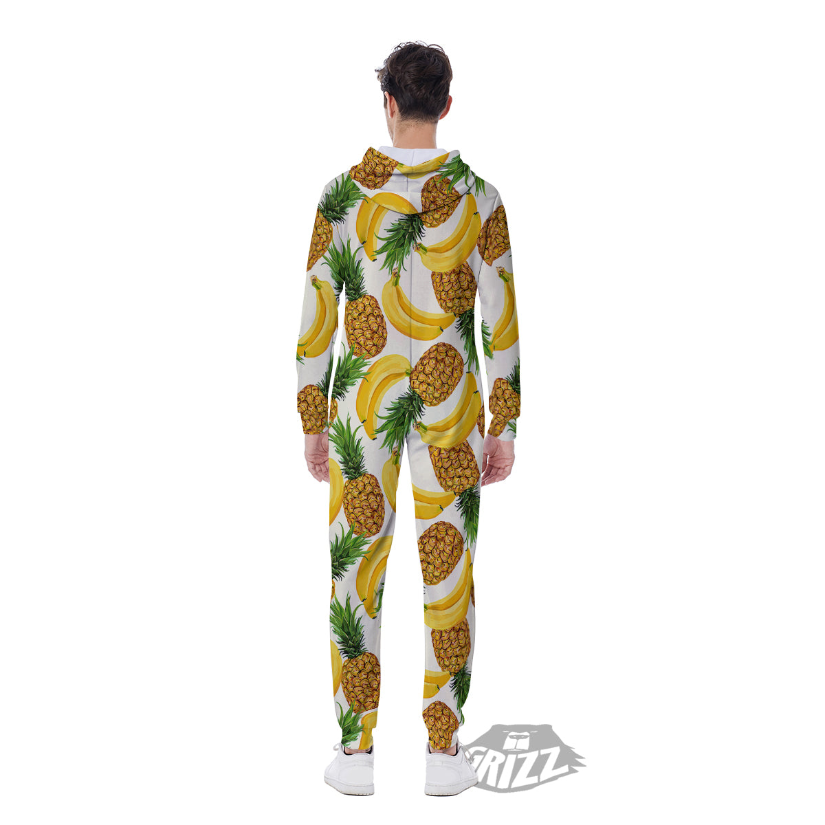 Pineapple Banana Print Pattern Men's Jumpsuit-grizzshop