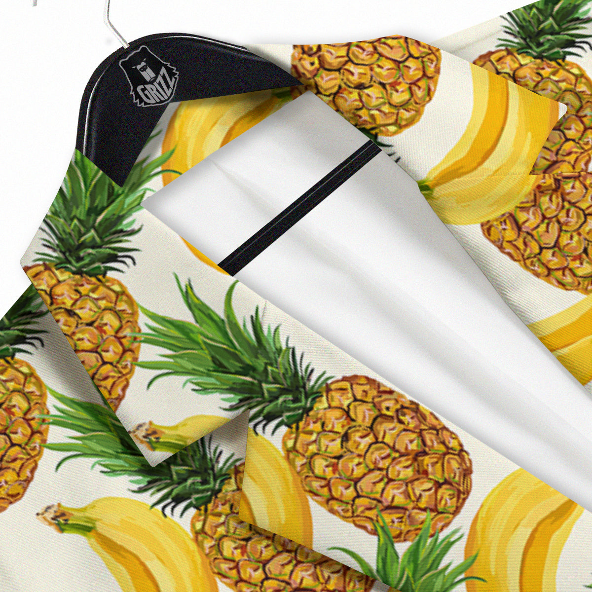 Pineapple Banana Print Pattern Men's Sport Coat-grizzshop