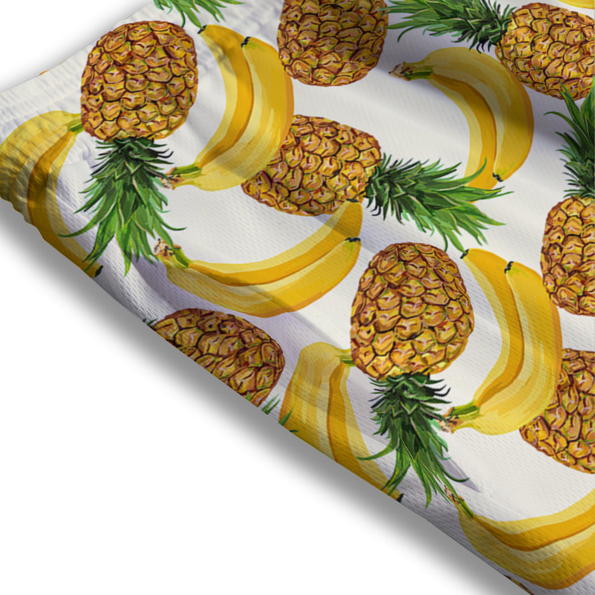 Pineapple Banana Print Pattern Mesh Shorts-grizzshop
