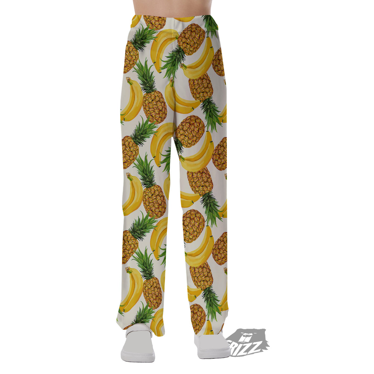 Pineapple Banana Print Pattern Pajama Pants-grizzshop