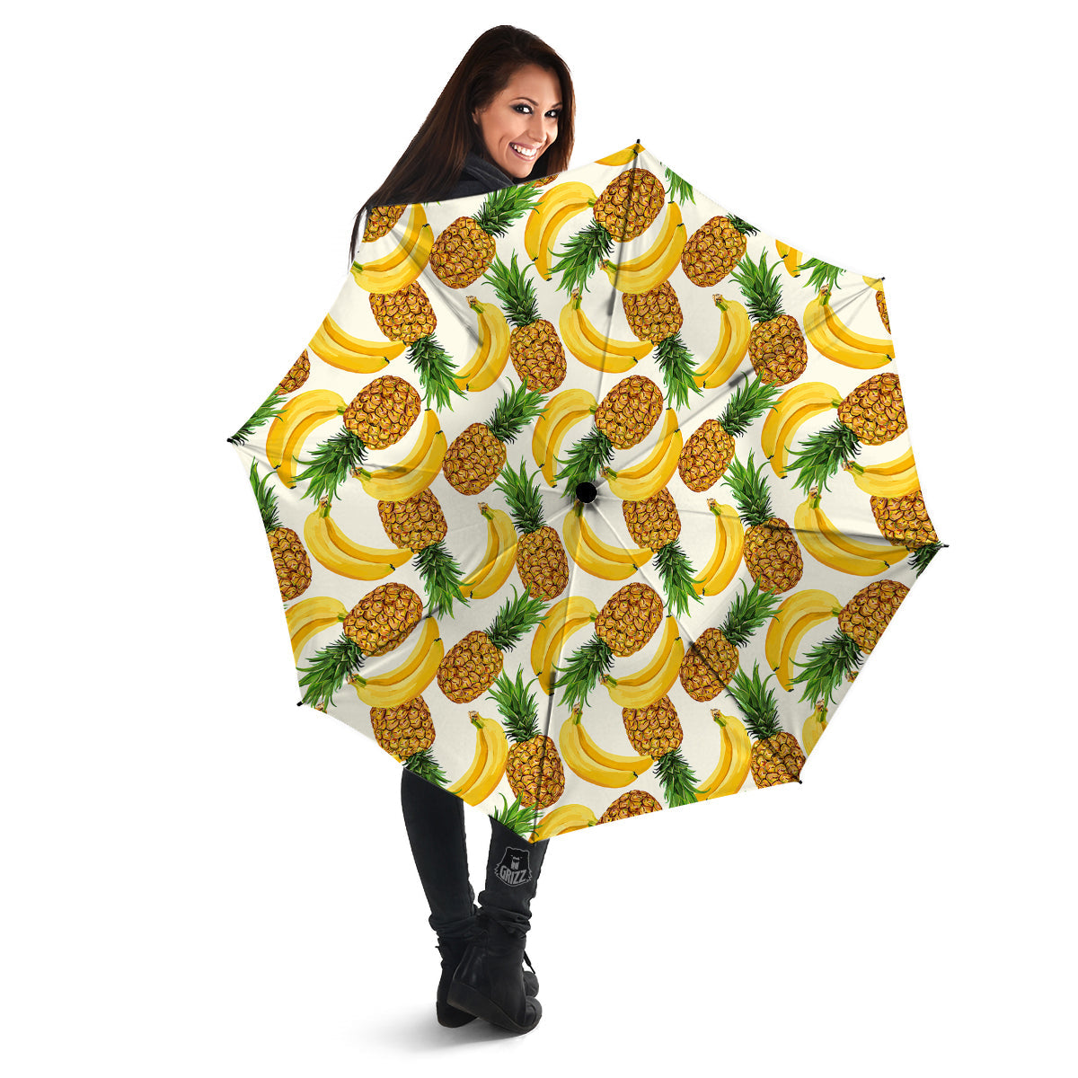 Pineapple Banana Print Pattern Umbrella-grizzshop