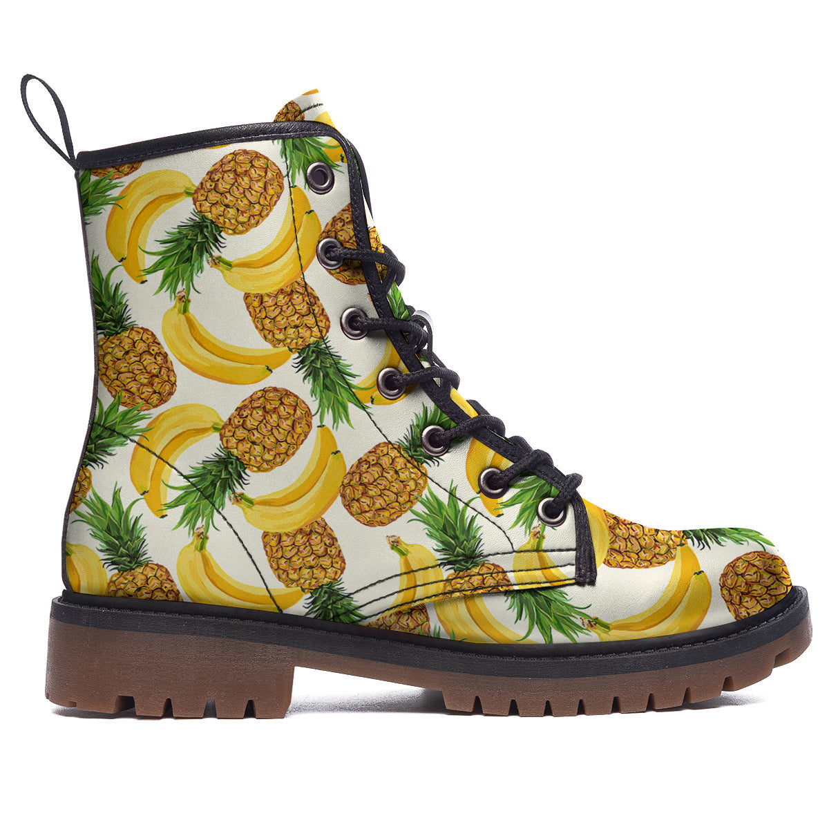 Pineapple Banana Print Pattern Work Boots-grizzshop
