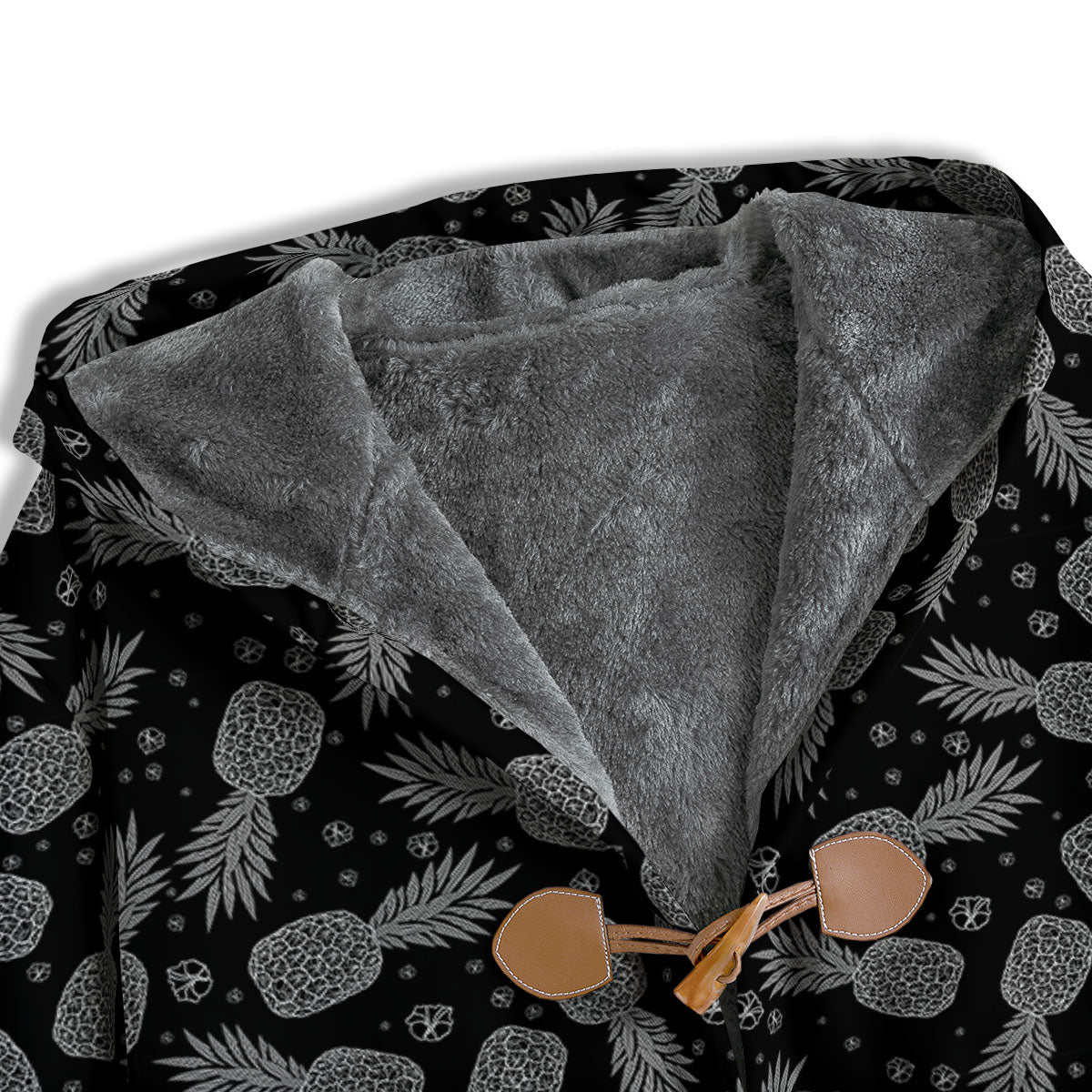 Pineapple Black Print Pattern Men's Windbreaker Jacket-grizzshop