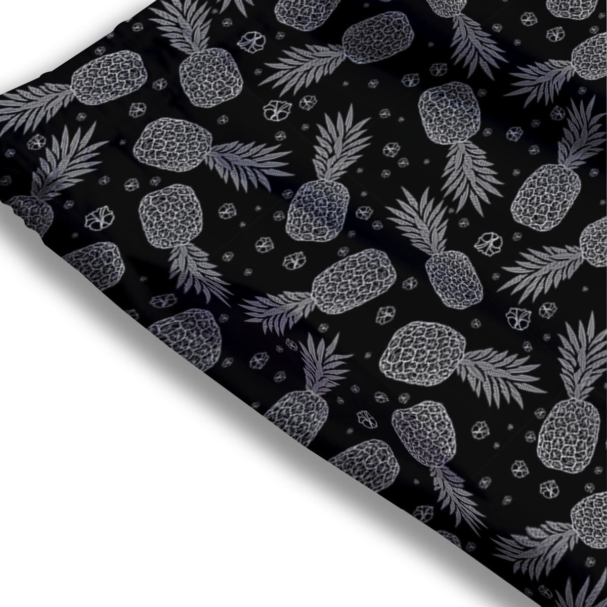 Pineapple Black Print Pattern Mesh Shorts-grizzshop