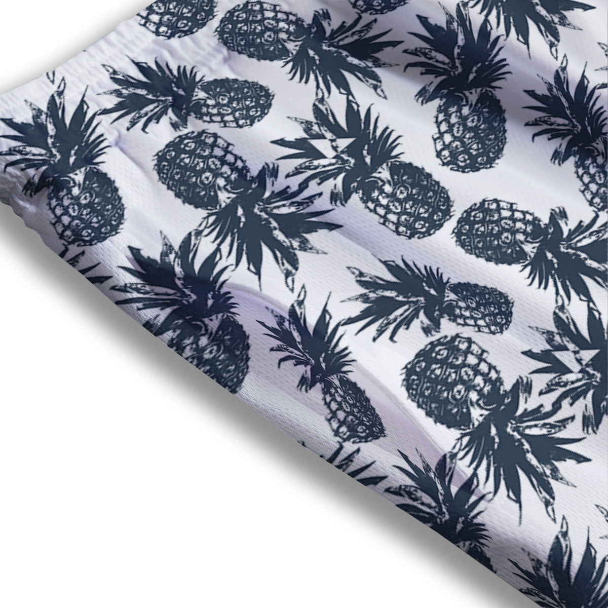 Pineapple Black Tropical Print Pattern Mesh Shorts-grizzshop