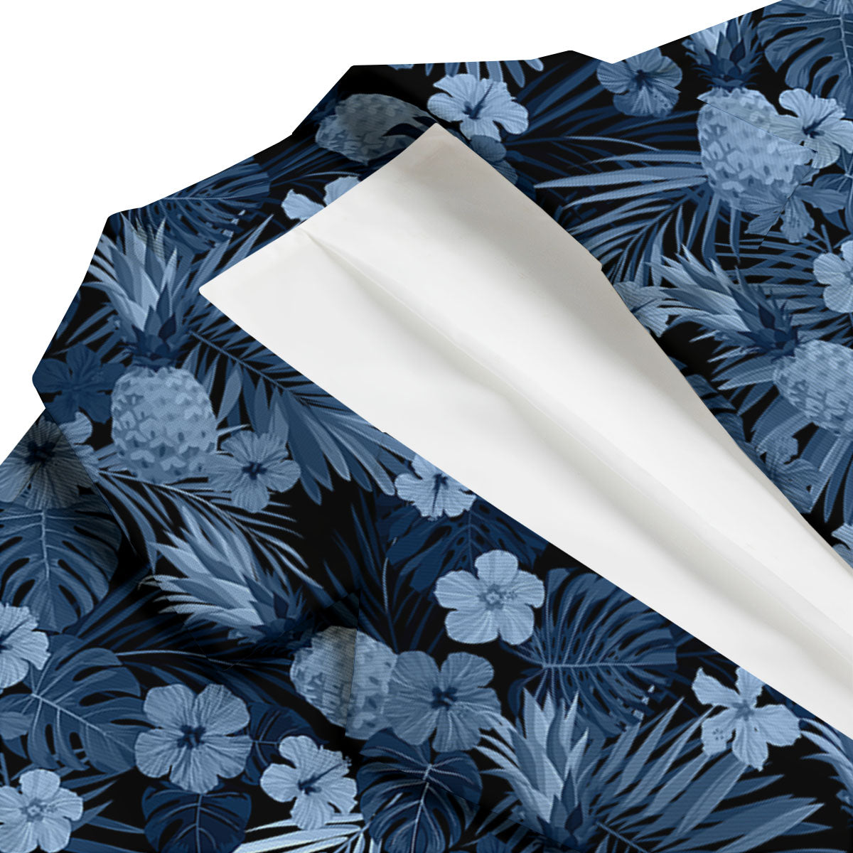Pineapple Blue Aloha Print Pattern Men's Blazer-grizzshop